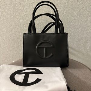 Telfar small black shopping bag